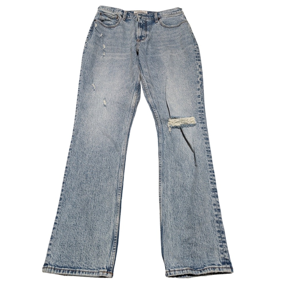 Abercrombie & Fitch The 90s Skinny High Rise Distressed Blue Jeans 32 14R